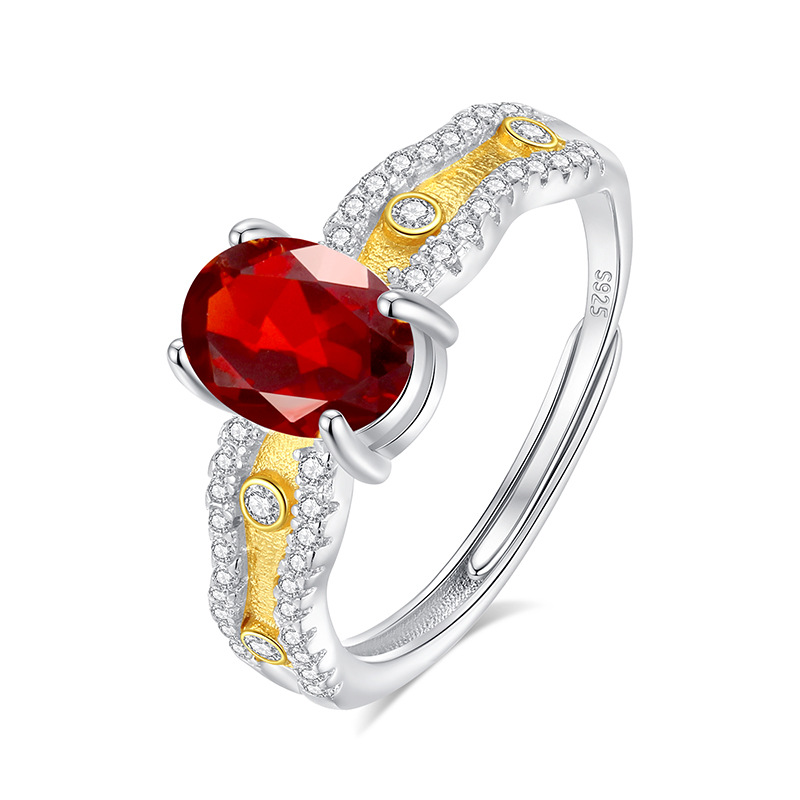 Anillo de textura cepillada de mástil natural de alta calidad anillo de plata de ley s925 apertura femenina ajustable pequeño libro rojo caliente