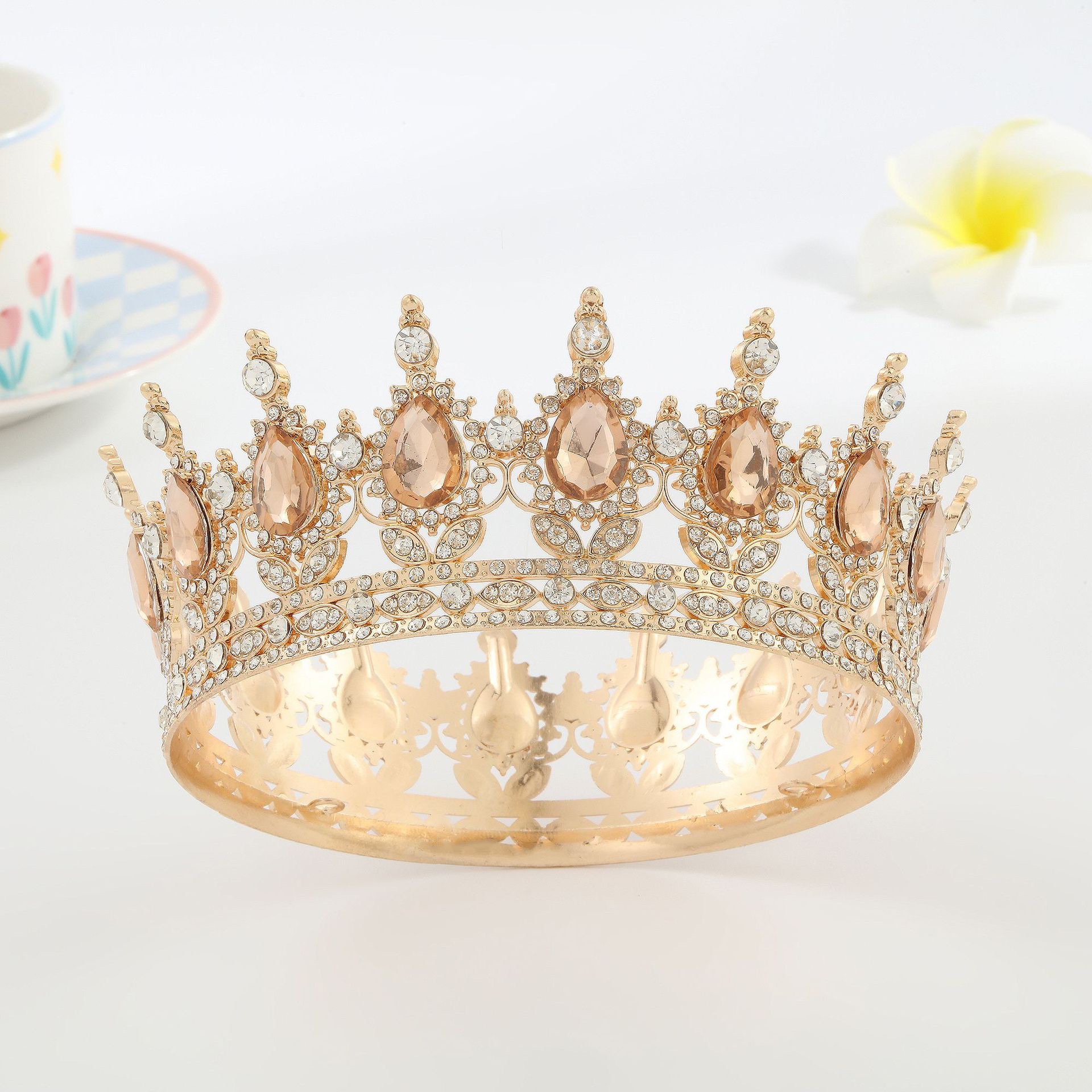 Cross-border Halloween coronas redondas joyas de novia coronas de cumpleaños joyas de cabello industria pesada joyas de cabello