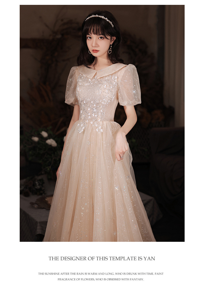 Women's Clothing Elegant Evening Gown For Women Style Student Vocal Performance Dress Temperamental Host Dress_ecoleips.com