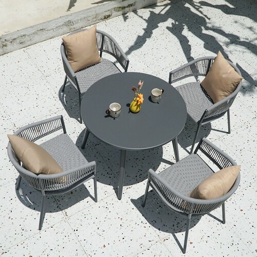 Outdoor Courtyard Table and Chair Set, Leisure Coffee Table, Outdoor Wicker Chairs, Balcony Waterproof Garden Terrace Villa Home Wicker Furniture