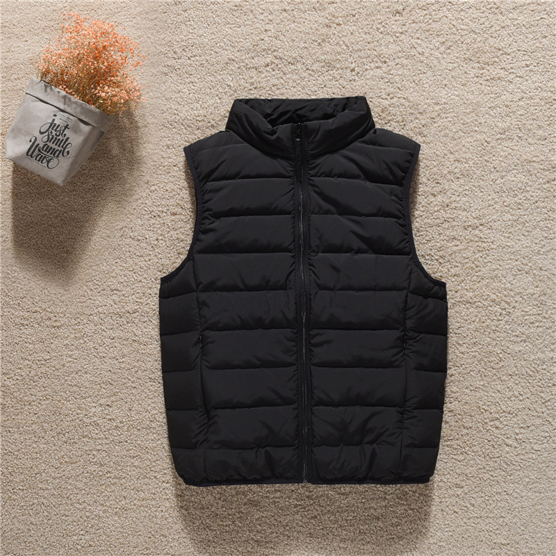 블랙 스탠드 칼라 조끼