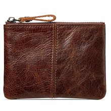 定制头层油蜡牛皮迷你零钱包男女士复古卡包硬币包拉链软皮钥匙包