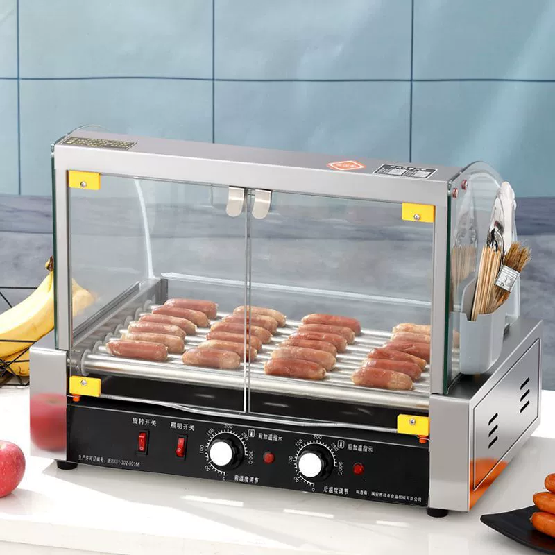 Машина для обжарки колбасы коммерческая небольшая полностью автоматическая обжаренная колбаса бытовая стойка обжаренная колбаса вулканический камень настольная машина хот-дог Тайвань