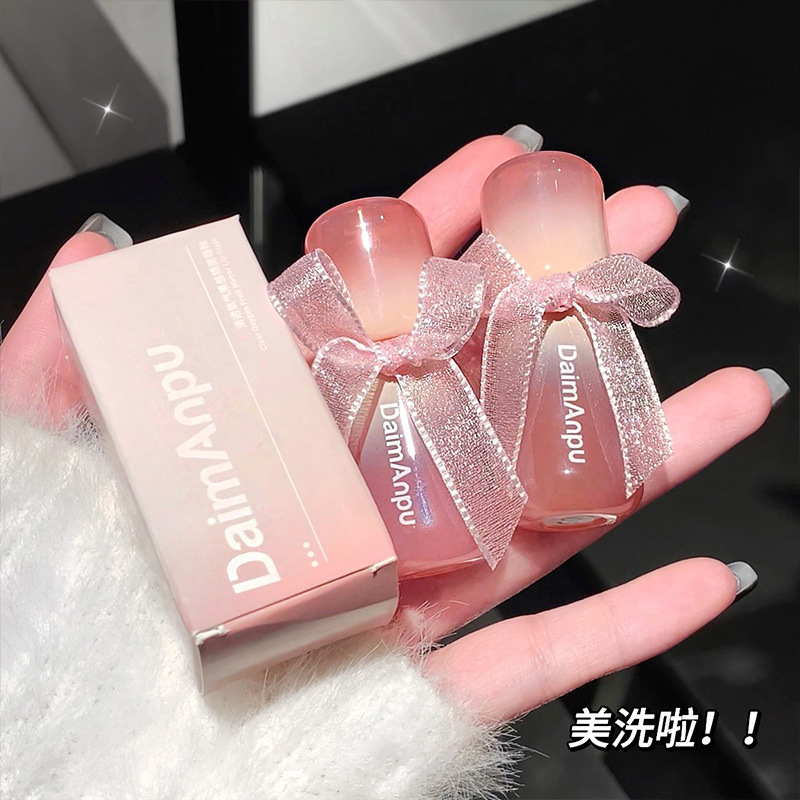 DAIMANPU transparente espejo de oxígeno labial esmalte labial de color natural brillo labial esmalte labial
