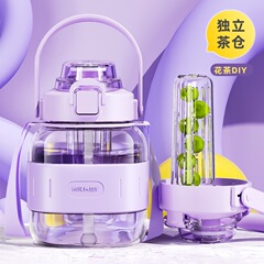 トリタンストローカップ大容量高温耐性2000ml女の子高価値トンバケットウォーターボトルビッグベリーカップ