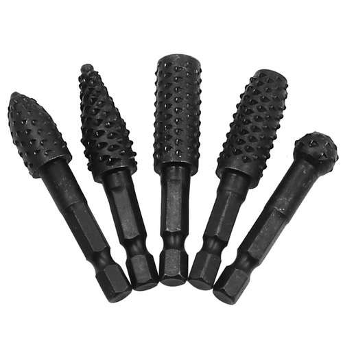 10-piece set of wolf tooth rotary wood files, woodworking grinding rotary files, hexagonal handle electric sanding head