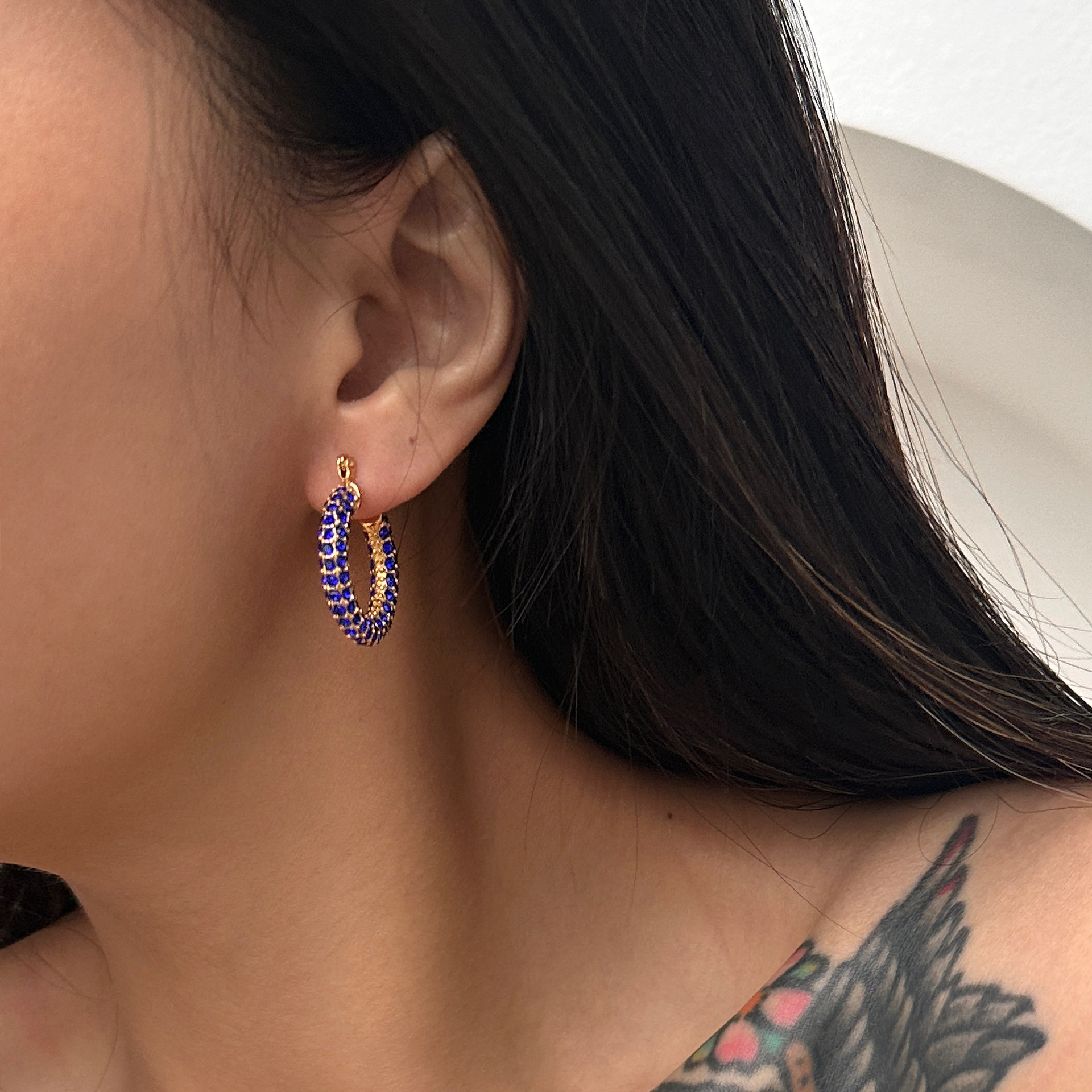 25g Weight Ion Plating (IP) Gold Plating Process 304 Stainless Steel Ear Needle Material 18K Gold Plated Plating Material 1 Pair Novelty Round Plating Inlay Titanium Steel Zircon 18k Gold Plated Earrings