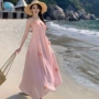 挂脖甜美2025粉色连衣裙