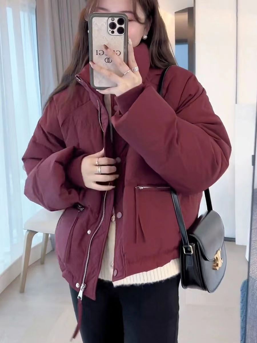 Women's Casual Solid Color Zipper Coat Cotton Clothes display picture 2