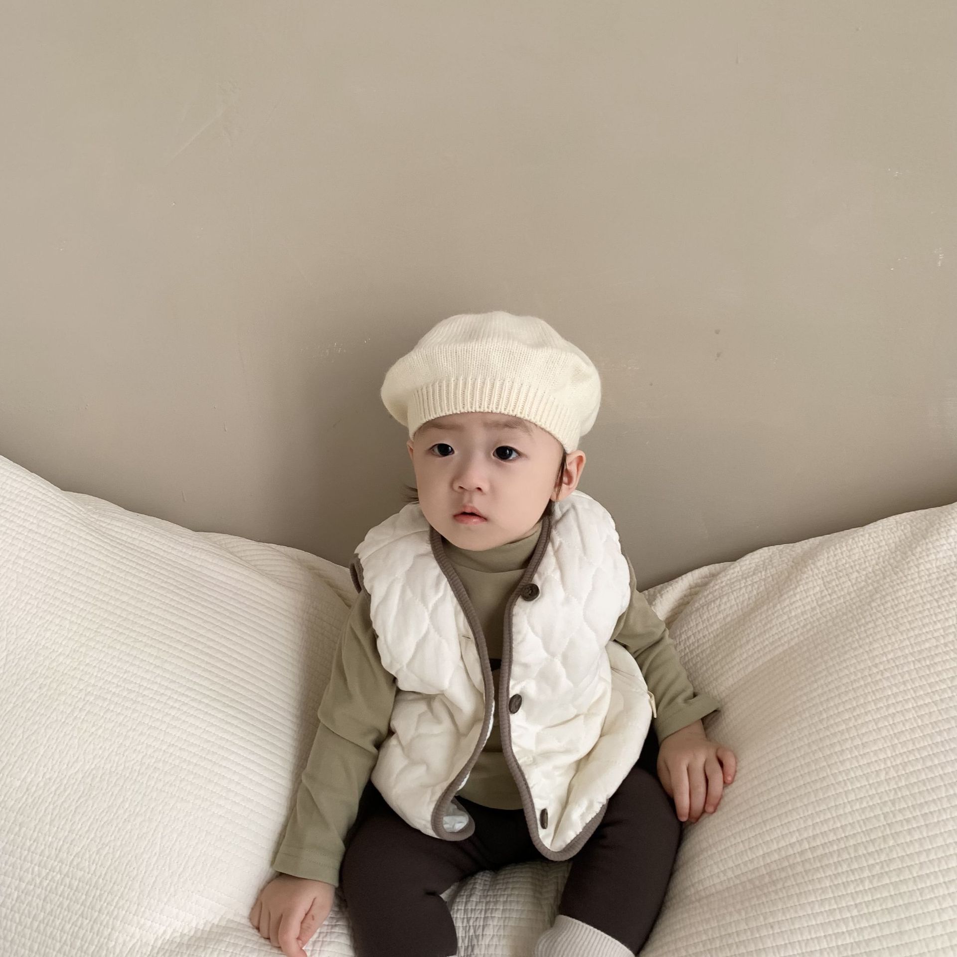 Niños y Niñas ropa de abrigo chaleco bebé Outwear 2023 Otoño e Invierno estilo coreano ropa de bebé Chaleco de algodón