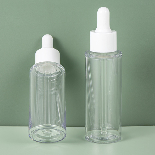 30ml 40ml 50ml transparent press thick bottom essence bottle repackaged flat shoulder original solution thick wall essential oil dropper bottle