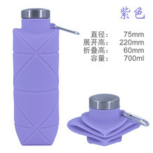 亚马逊热销户外运动硅胶折叠水壶便携骑行挂钩水瓶耐高温防漏水杯|undefined
