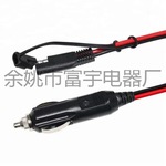 电线点烟器点烟器鱼夹线 黑红线点烟器SAE母座插头线