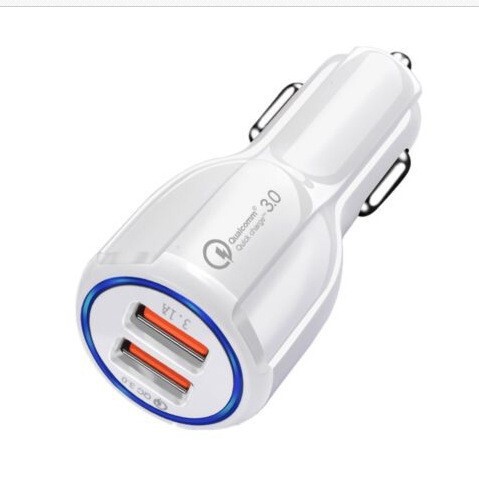 Cross-border new car charger qc30 fast charging car mobile phone navigation halo dual-port bowling car charger fast charging Cross-border new car charger qc30 fast charging car mobile phone navigation halo dual-port bowling car charger fast charging