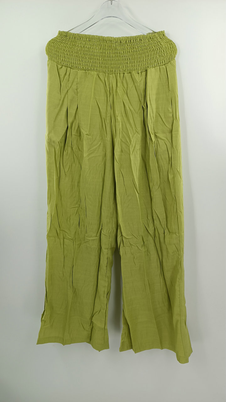 Casual Style Women'S Casual Daily Beach Casual Solid Color Full Length Washed Casual Pants Wide Leg Pants