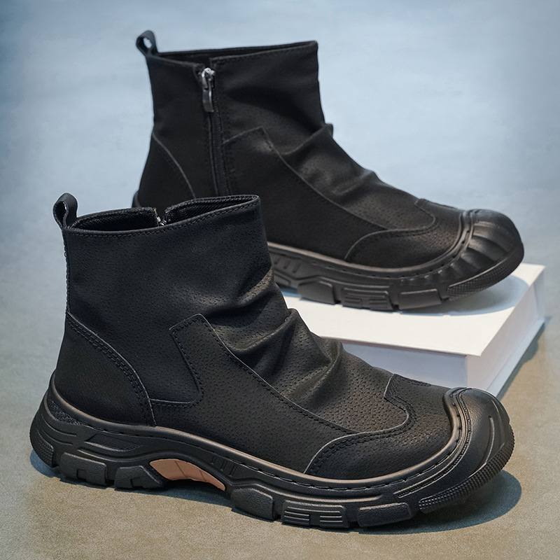 Botas Martin de Caña Alta para Hombre de Cuero Sintético y PVC Transpirable Ligero Elevado