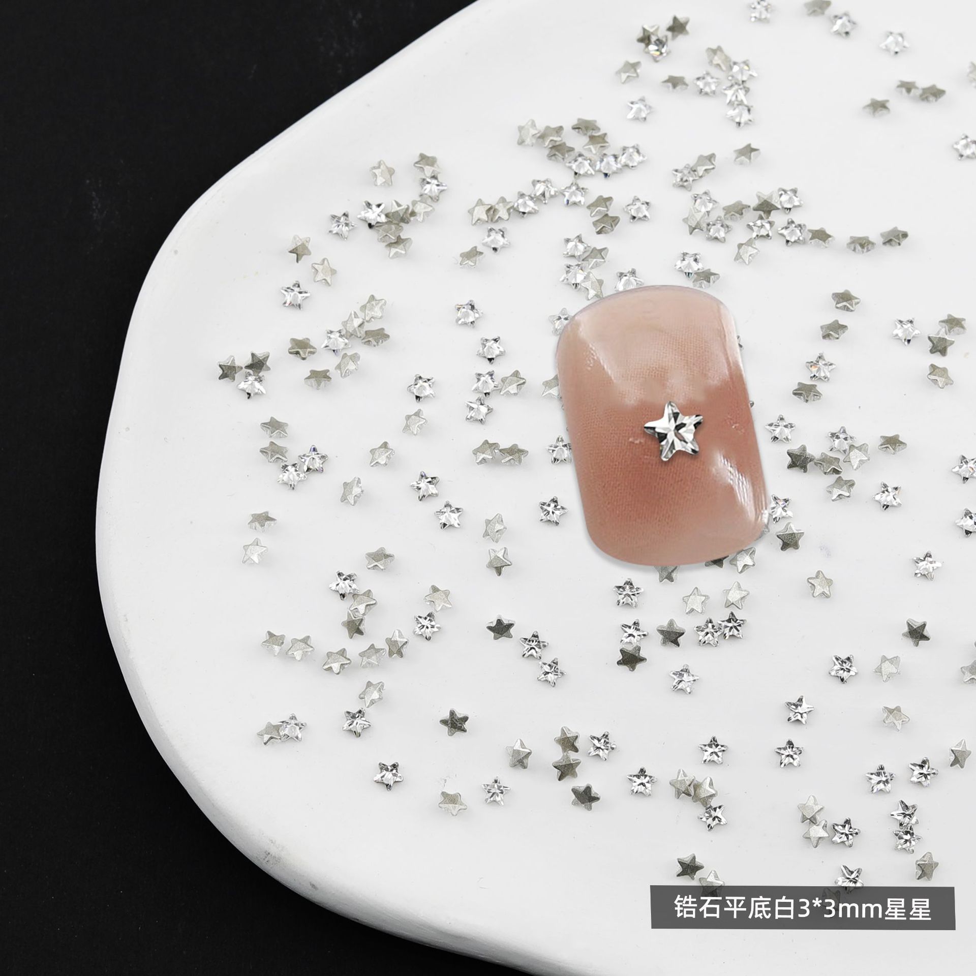 5A mini fondo plano, borde invertido, accesorios de uñas de circón, copo de nieve intermitente, ojos de caballo en forma de diamante, accesorios de uñas de diamantes de circón