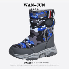 儿童雪地靴2023冬季款男女童加绒保暖防寒棉靴防滑防水棉鞋跨境