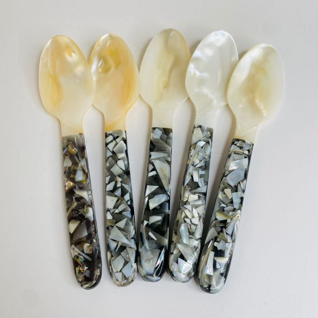 Vintage Perlmutt Dessertgabel Und Kaffeelöffel Set_voghion.com