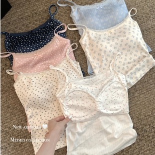 Lace summer sexy short top with cups, lace dress, floral print, for small vest