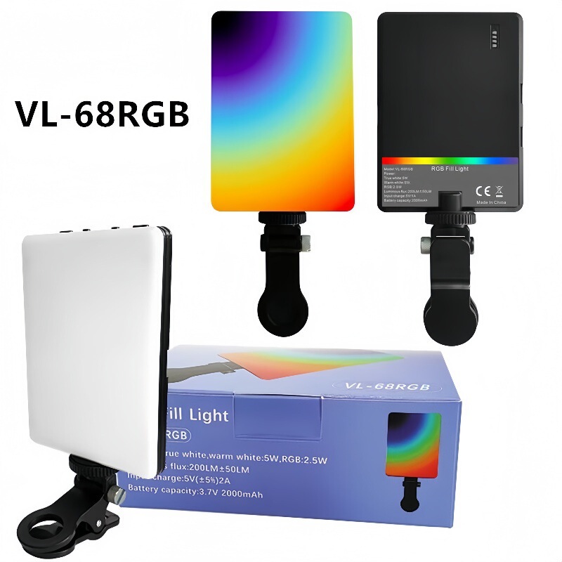 VL-60 クリップポケットライトコンピュータノートブック会議補助光屋外写真ライブブロードキャスト RGB 携帯電話補助光|undefined