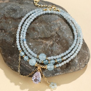 Joker Aquamarine Bracelet Clothing Wear Necklace Extremely Fine Gem Bracelet Glaze Inlaid Personality Jewelry