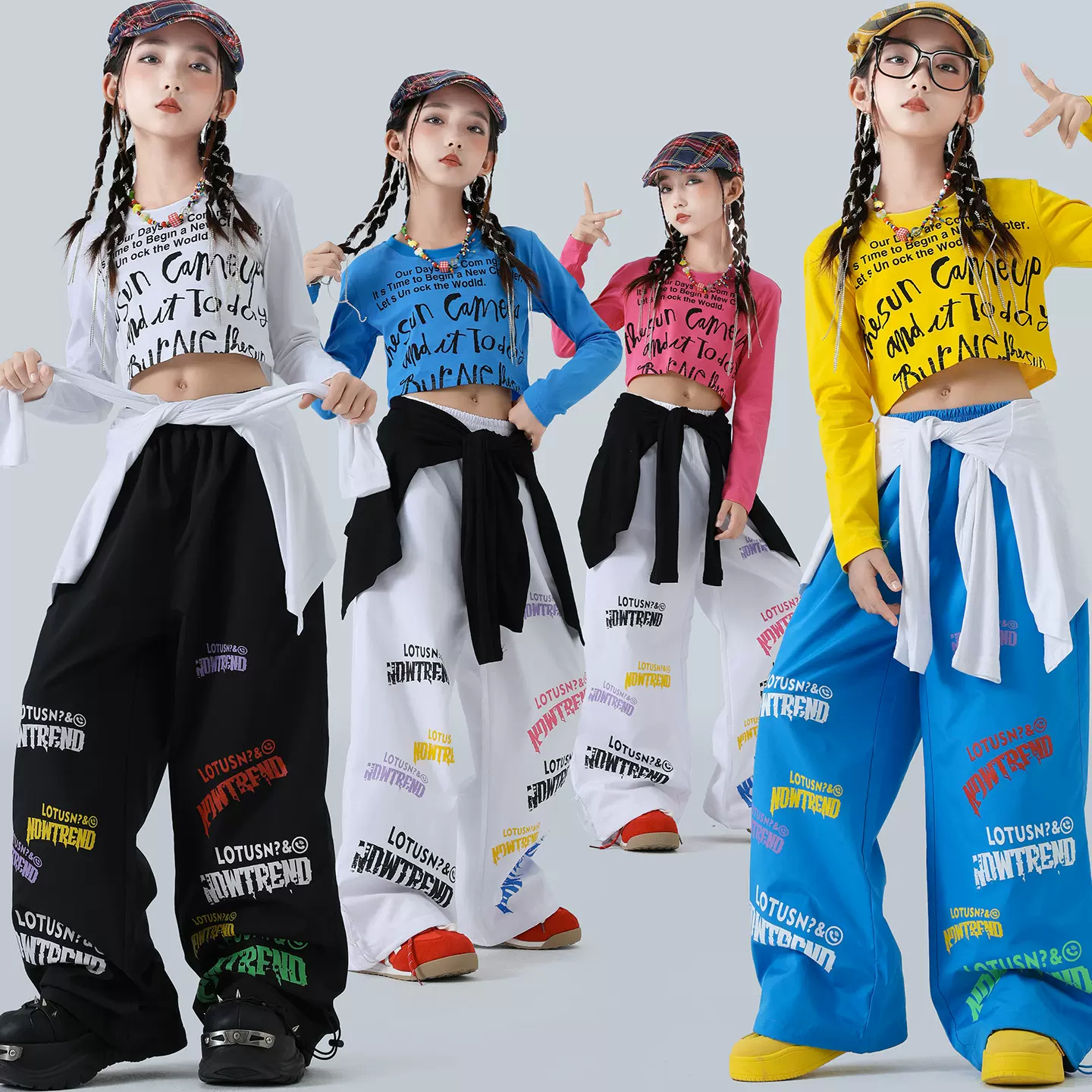 女童爵士舞服装少儿洋气走秀潮服女孩hiphop女团甜美风嘻哈演出服
