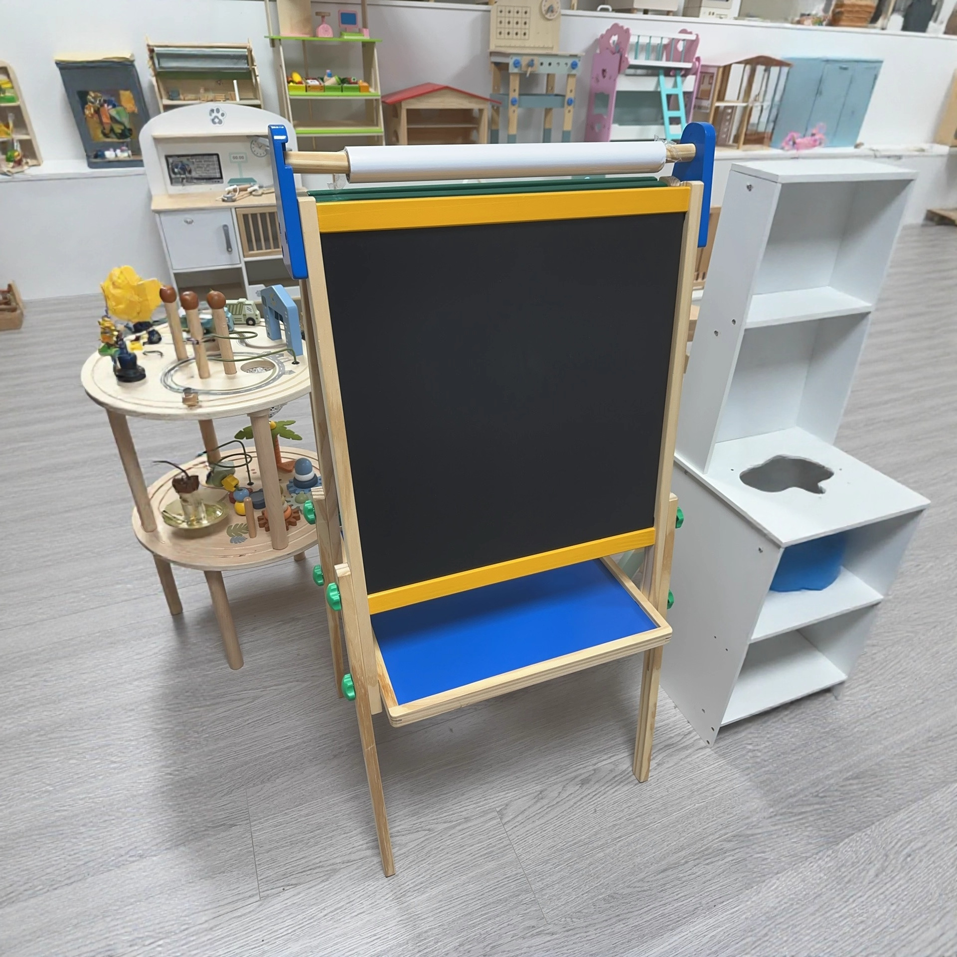 Fábrica directa de juguetes de puzzle niños tablero de madera tablero de pintura estante tablero de cálculo elevación tablero de aprendizaje magnético tablero blanco