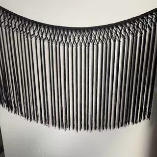现货50cm长流苏手工打结花边辅料涤纶礼服装下摆装饰编织工厂跨境