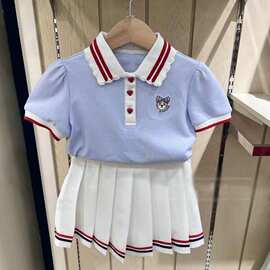 童装女套装2026新款夏季短袖时尚儿童洋气韩版休闲两件套潮流薄款