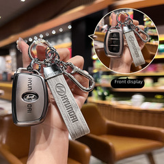 適用現代鑰匙包名圖ix35 ix25朗動領動途勝索納塔9瑞納汽車套殼扣