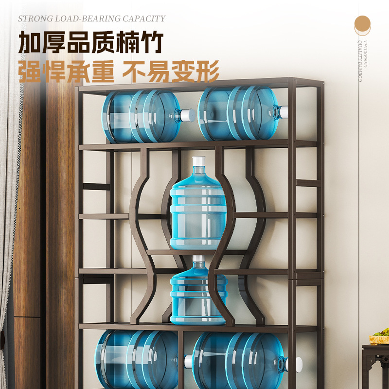 博古架客厅多功能置物架新中式落地多层隔断办公室展示柜客厅书架|undefined