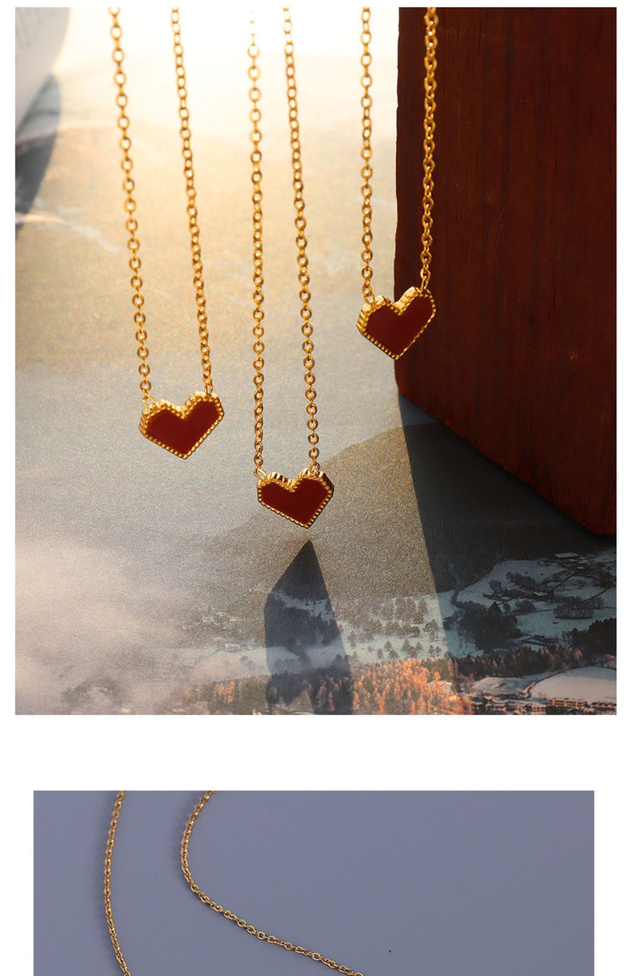 Sweet Heart Shape Titanium Steel Plating Pendant Necklace 1 Piece display picture 9