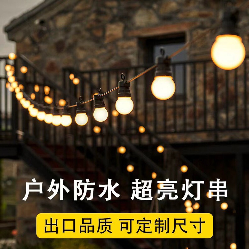 Outdoor Waterproof Lantern Camping Style Atmosphere Bulb Lamp Solar Led String Light Canopy Tent Courtyard Decorative Light G50