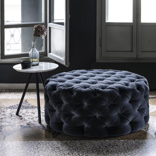 American-style round footstool, Nordic fabric light luxury shoe-changing bench, dressing room clothing store changing bench, large round foot pedal