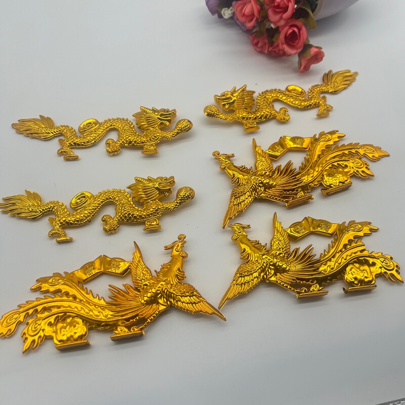 Mid-Autumn Festival folding tower plastic golden dragon phoenix Buddha double-sided three-dimensional decoration material