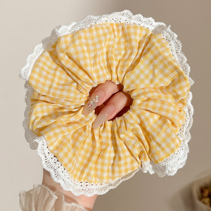 Coreano de alta calidad, anillo de cabello de intestino grueso, cuerda de cabello de encaje de encaje de gran tamaño, toallas de goma cuadradas, cuerda de cabello de anillo