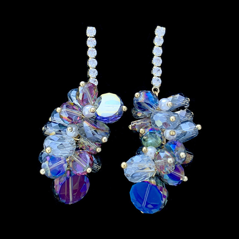 22g Weight Artificial Crystal Inlay Material Drop Earrings Classification 1 Pair Quantity Birthday, Street Occasion Copper Material Fruit Pattern Women's Gender Inlay Design Lady Style 1 Pair Lady Fruit Inlay Copper Artificial Crystal Drop Earrings 2