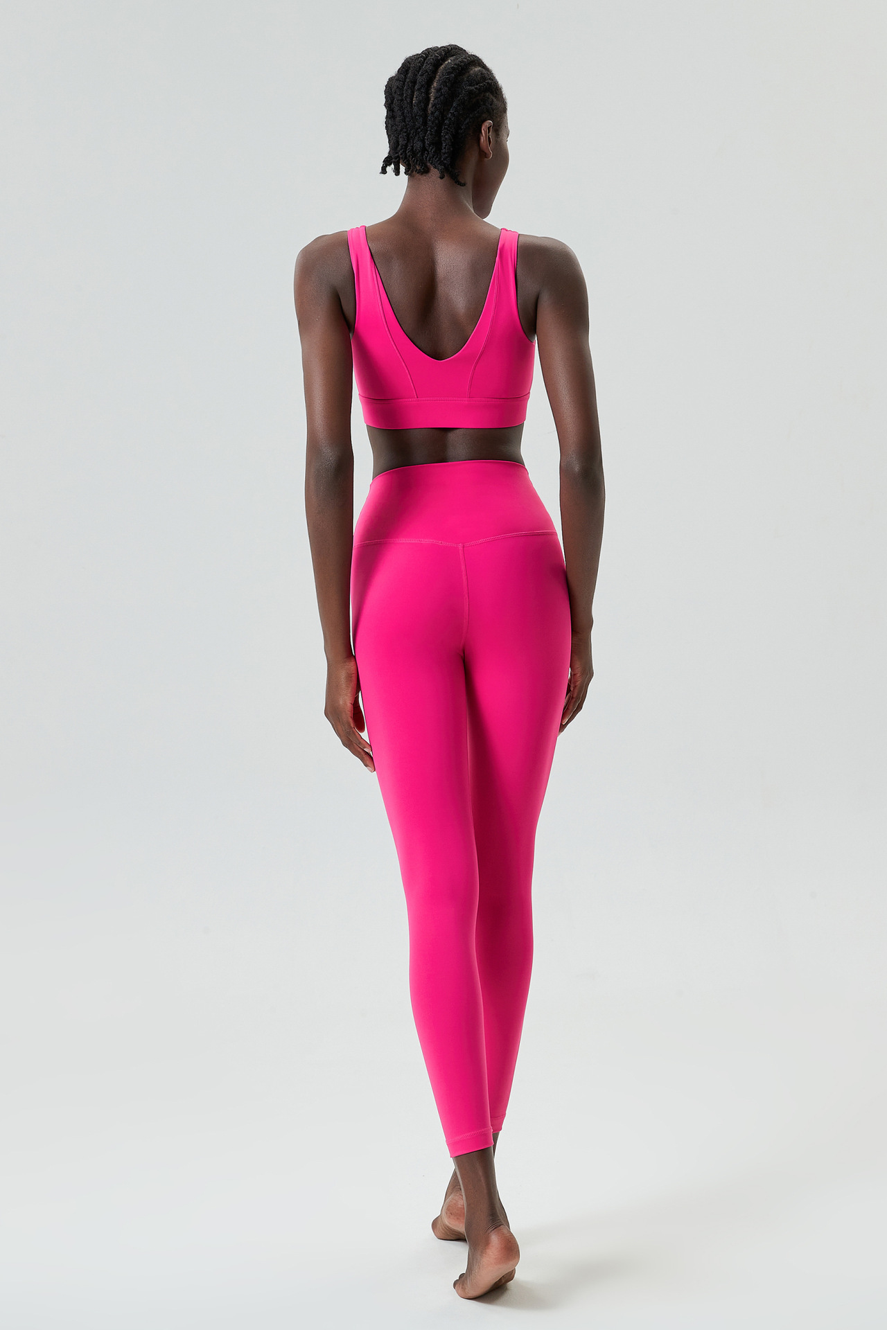 Simple Style Sport Style Solid Color Nylon U Neck Tracksuit Racerback Tank Tops Skinny Pants display picture 4