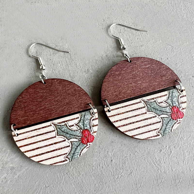 1 Pair Lady Streetwear Geometric Deer Wood Drop Earrings display picture 5