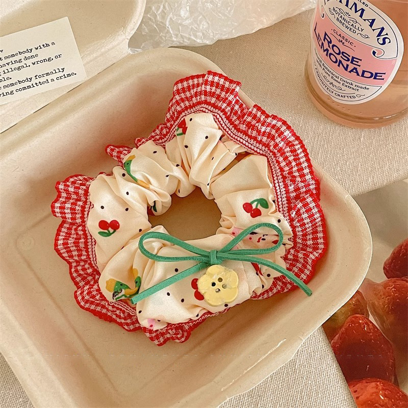 Satilla de seda más algodón relleno de terciopelo intestino grueso lazo para el cabello almohada para dormir