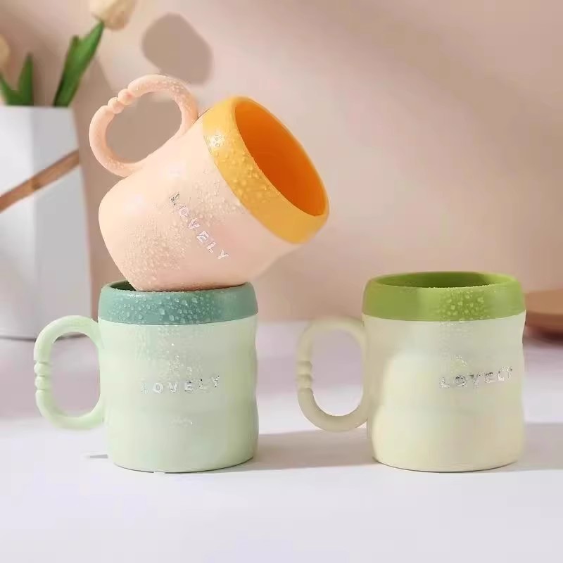 Taza de enjuague casera de doble color de bambú, taza de enjuague duradera, taza de enjuague de almacenamiento de cepillo de dientes para dormitorios de estudiantes image 1