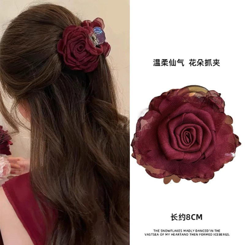 5 ¿ flores rojas de vino agarran 8cm