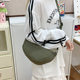 Japanese Solid Color Dumpling Bag Women's 2025 New Fashionable Dumpling Bag Lightweight Shoulder Canvas Bag Satchel Underarm Bag Cross-border
