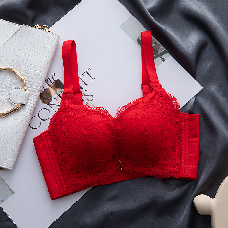 Entidad estilo inalámbrico súper grueso 6cm ropa interior de las mujeres Sujetador push up grueso ajustable pecho plano pequeño pecho sujetador grande image 9