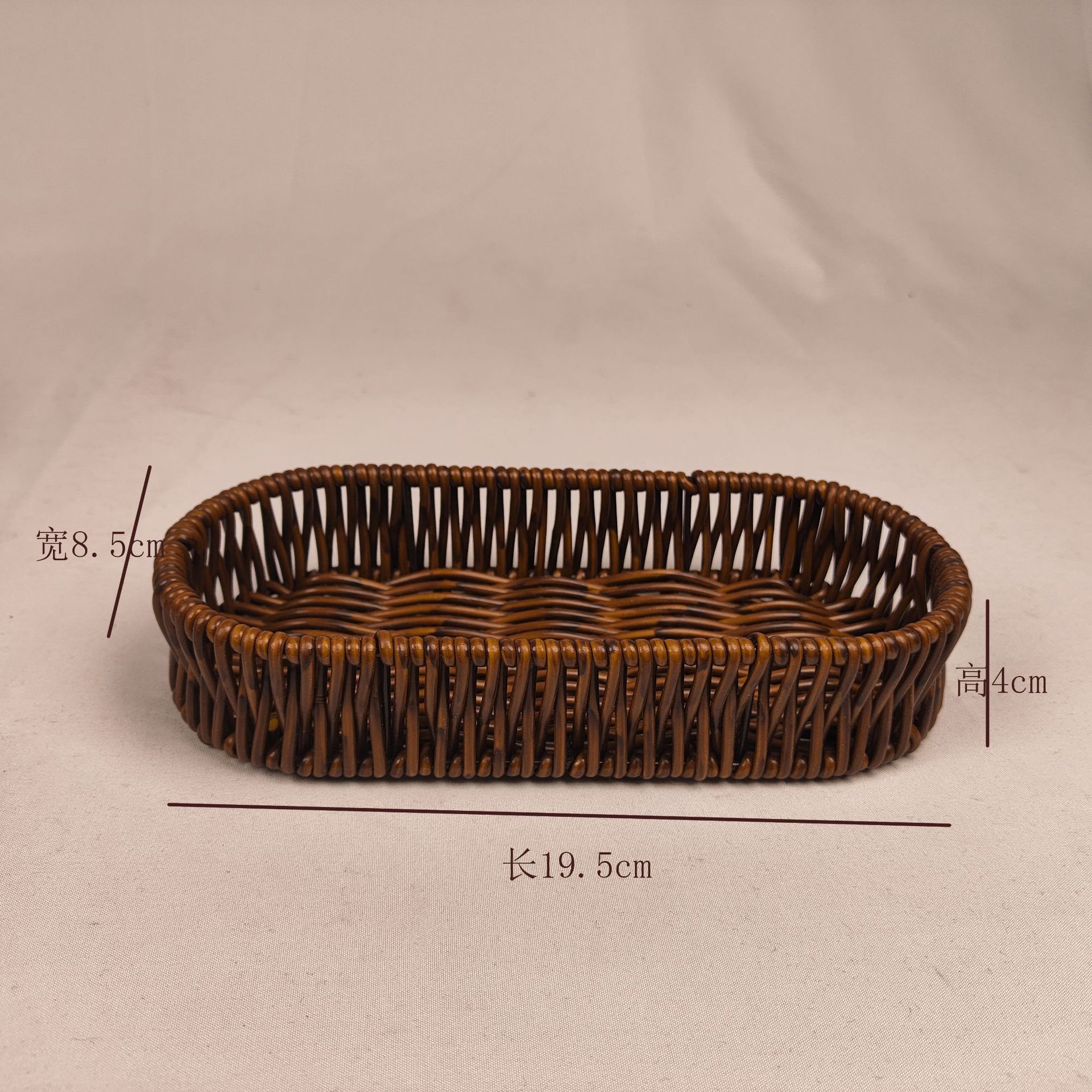 Nueva imitación de caña trenzada estante de cubiertos palillos cesta de frutas cesta de drenaje rectangular cesta de bocadillos cuchillos tenedor cesta de cucharas