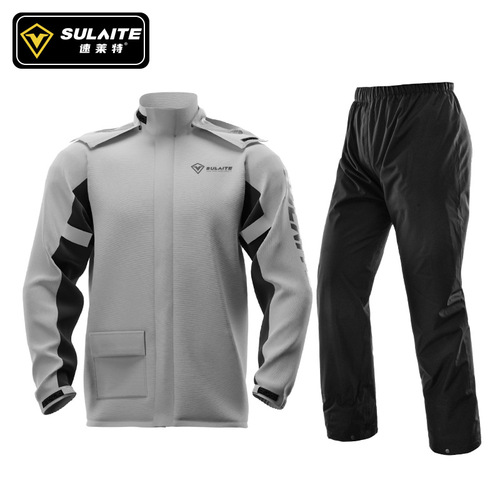 SULAITE Motorcycle Raincoat and Rain Pants Set Outdoor Cycling Full Body Split Raincoat Pants with Hidden Shoe Covers