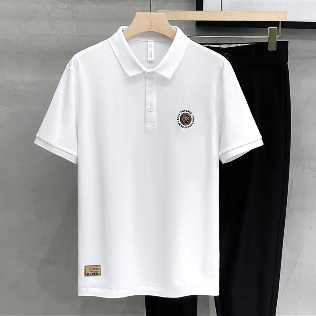 Herr polo tröja med broderad liten logotyp sommar_voghion.com