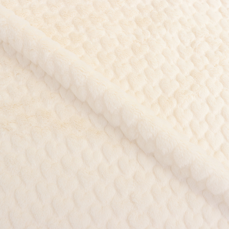 現物はウサギの毛のエンボスの小さい愛の綿布の立体のエンボスの小さいウサギの毛の布地の家庭用紡績の服装の抱き枕の生地に似せます。