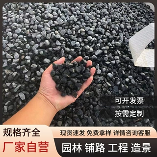 黑色砾石水洗石厂家工程铺路碎石庭院造景瓜子片石子园林营地石头